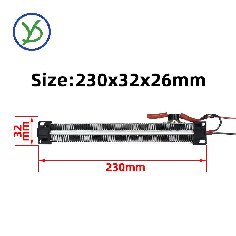 500w ac /dc 220v eristetty termostaatti ptc keraaminen ilmanlämmitin inkubaattorin osat lämmityselementti sähkölämmitin 230*32*26mm
