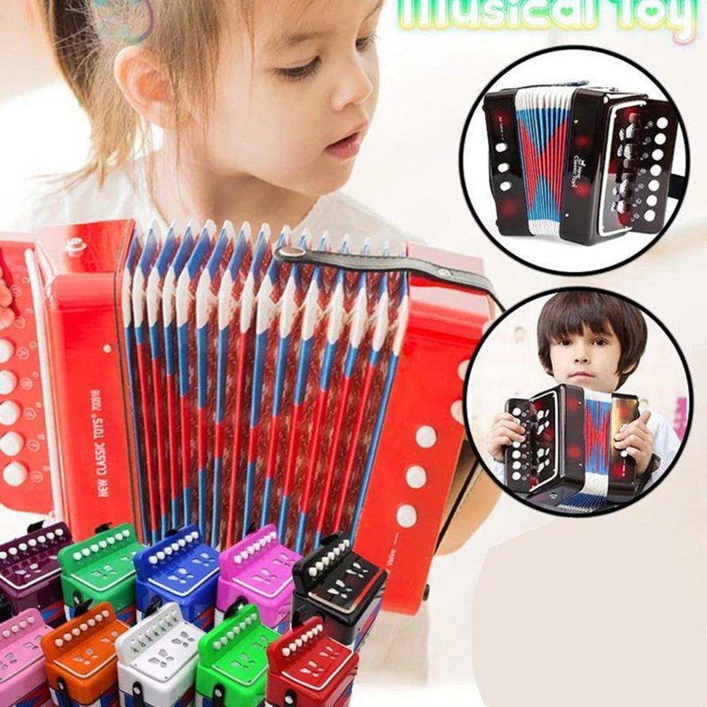 1PC 7-Key Accordion Children'S Accordion Musical Instrument ABS Plastic Hands-On Birthday Beginner Practice Accordion