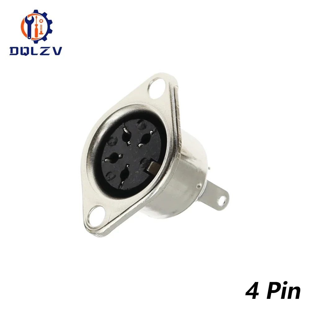 Metal 3 4 5 6 7 8 Pin DIN Female Socket Hulled Panel Mount Chassis Connector Soldering Iron: Dark Grey / 5-9Pcs