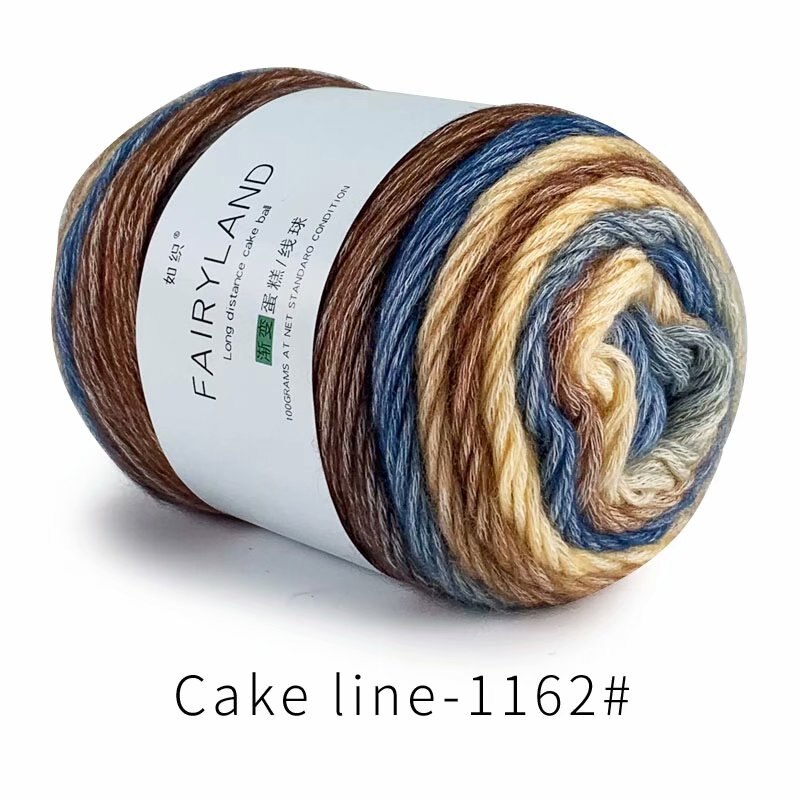 100g Rainbow Color Hand-woven Cotton Yarn Soft Crochet Thick Yarn For Hand Knitting Warm Sweater Sofa Cushion Scarf DIY: 1pc 1162