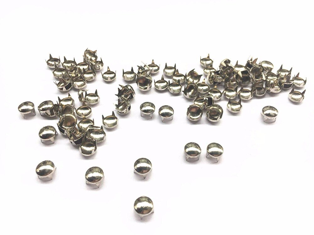 100 Pcs Ronde Dome Studs Metalen Klauw Kralen Nailhead Punk Klinknagels Met Spikes (5mm)