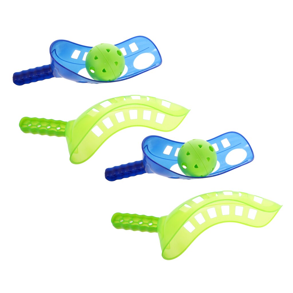 2 Set Scoop Ball Catch Game Toys with 2 Balls and 4 Scoops Color Random
