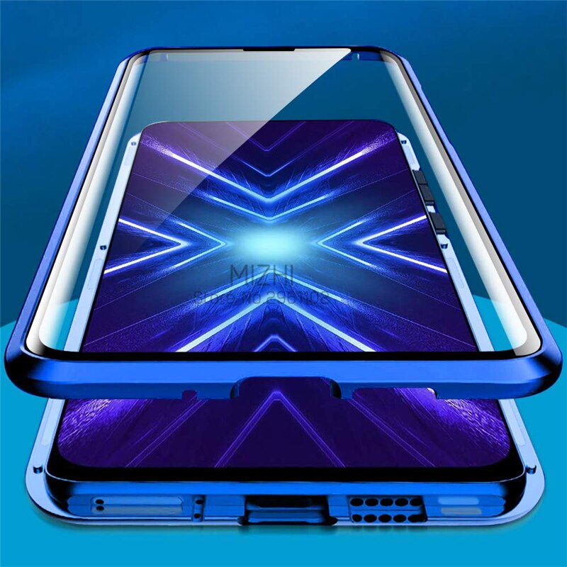 Funda de vidrio de doble cara honor 9x fundas de STK-LX1 funda de parachoques de Metal magnético para huawei honor 9x global/premium Coque honor 9x etui