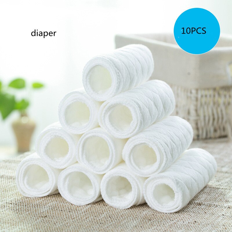 10-Pack Baby Luiers Drie-Laags Katoenen Luiers Herbruikbare Baby Luier Pad Inserts Milieuvriendelijke Luiers Voor Pasgeborenen