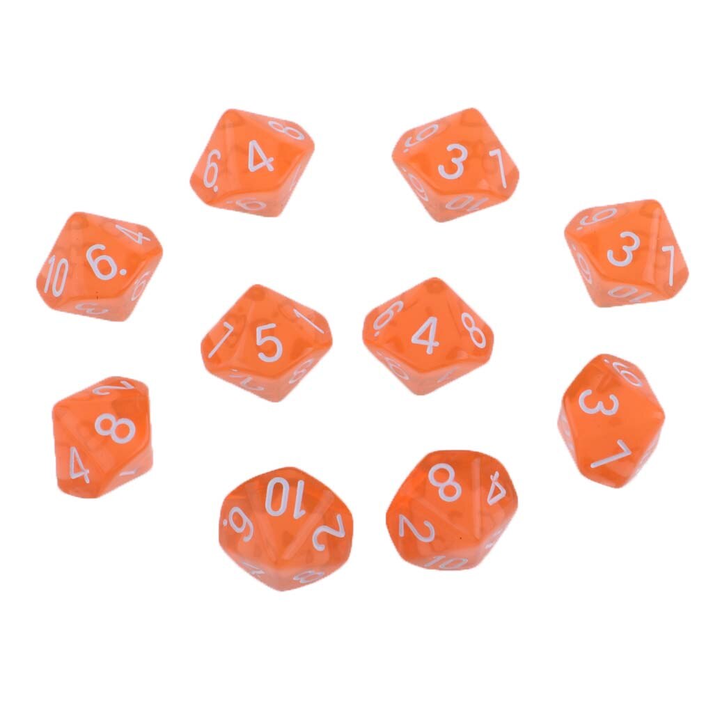 10x plastic dobbelstenen  d10 drinkdobbelstenen voor dnd trpg mtg tafelspellen speelgoed feest