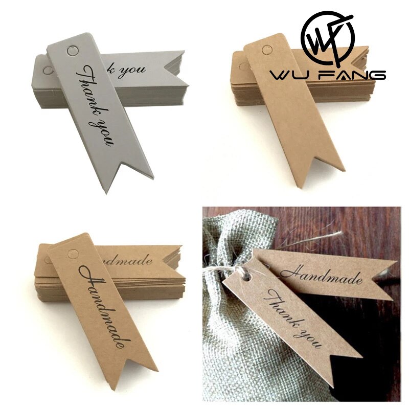 Lesezeichen Mit leer 100 Stck DIY Schmuck Material Logo Schild Kraft Papier Etiketten retro Backen Kleine Etikett Schokolade Verpackung Karte