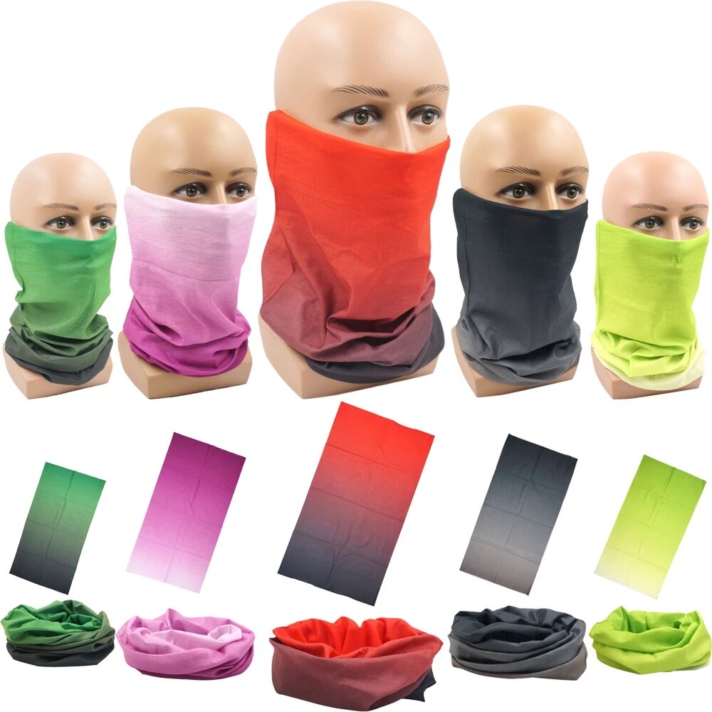 100% Polyester Effen Kleur Microfiber Tubular Multifunctionele Motorcycle Sjaal Sport Hoofdband Naadloze Buis Bandana Gezichtsmasker