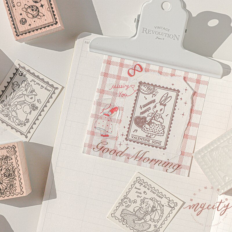 Xinaher Vintage Bos Engel Planeet Stempel Diy Houten Stempels Voor Scrapbooking Briefpapier Scrapbooking Standaard Stempel
