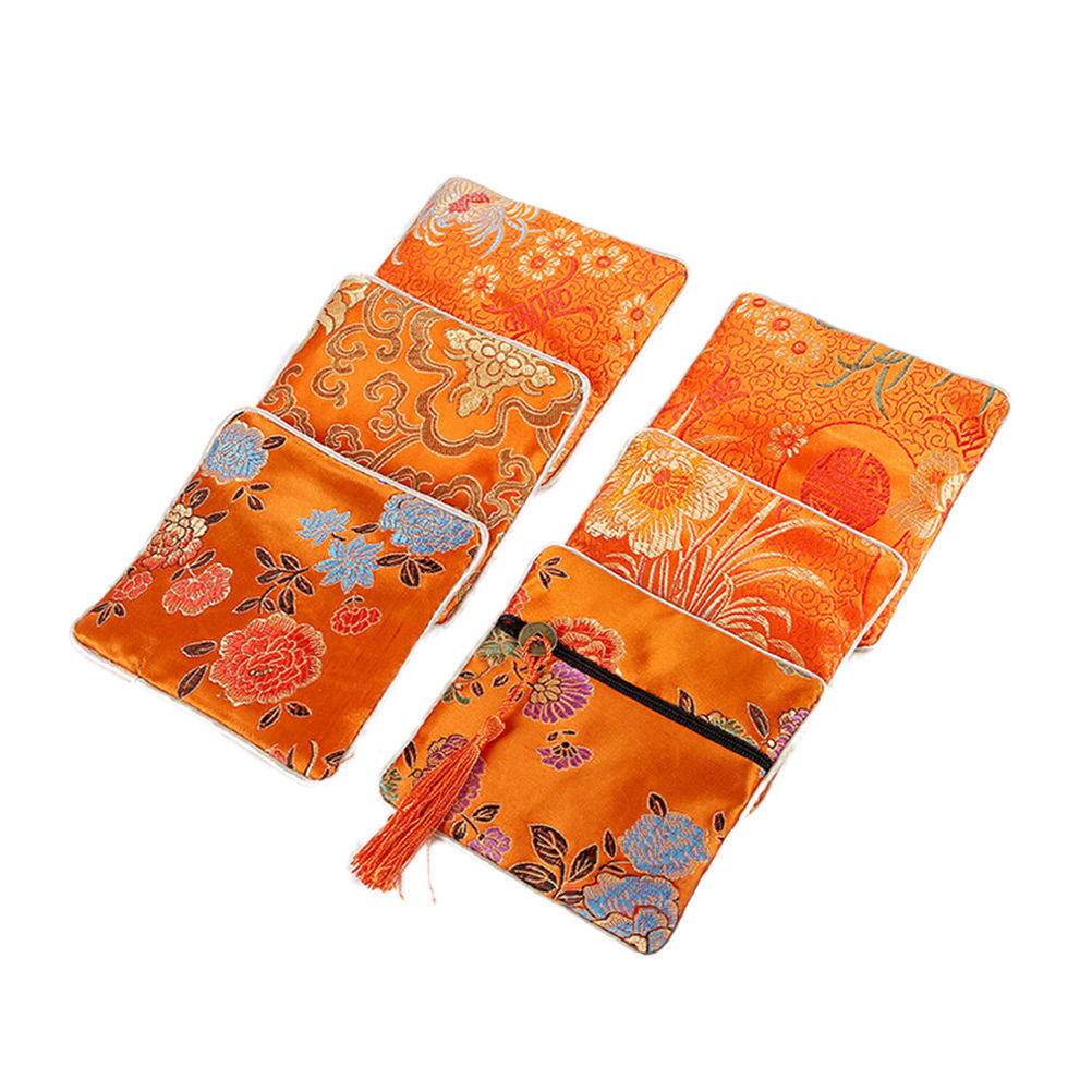 Classic Chinese Embroidery Jewelry Bag Storage Organizer Small Pouch Handmade Embroideries Earphone Bag: 10 one piece