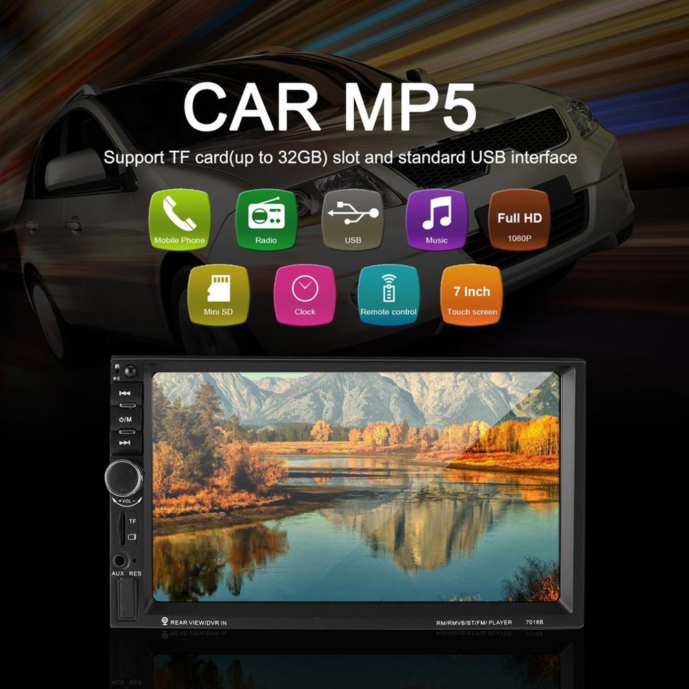 7 Inch Double 7018B 2 DIN Car FM Stereo Radio MP5 Player TouchScreen Multimedia player With Direction Control