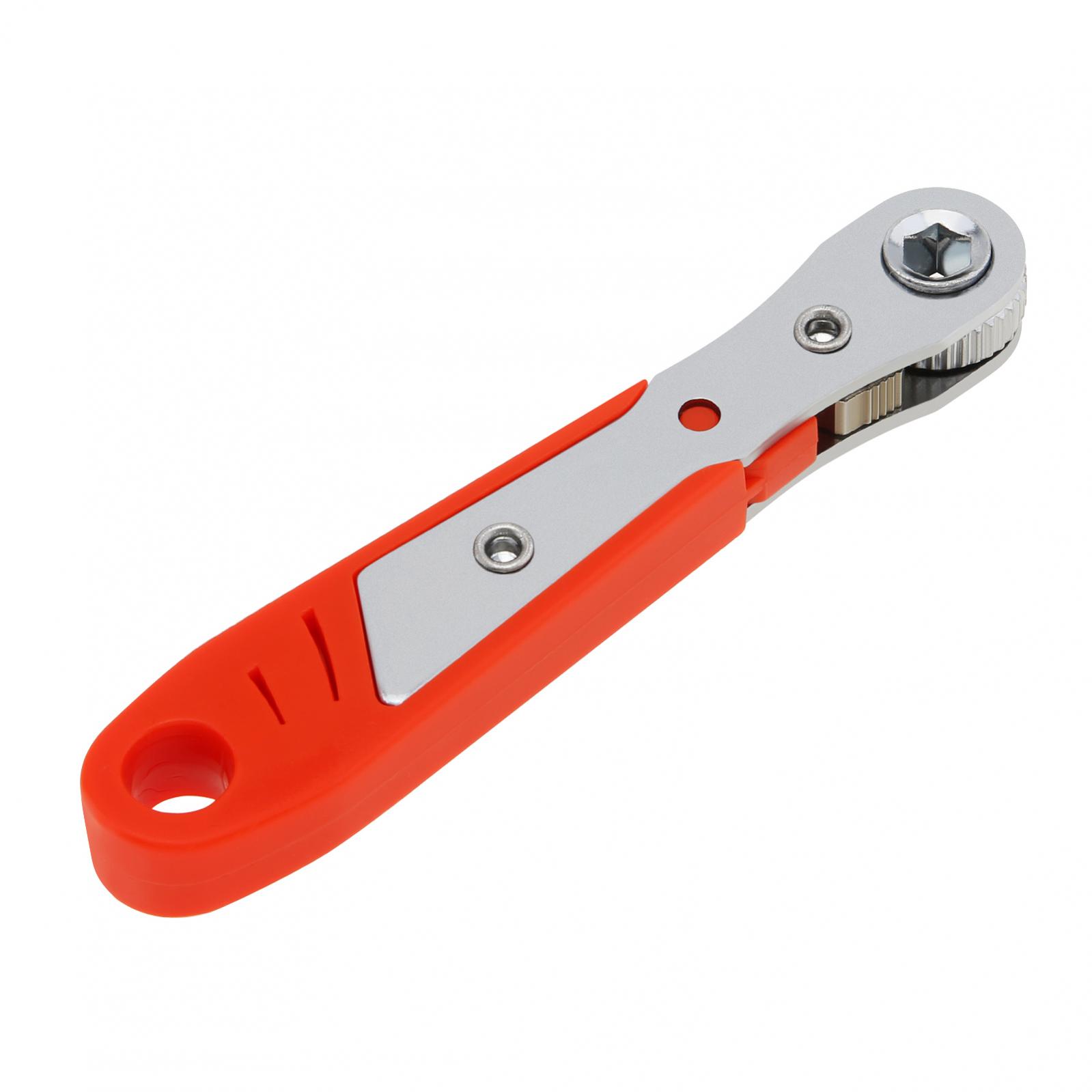 Mini Ratchet Wrench Set 1/4 Inch Screwdriver Bits Set with Multi Screw Drive Hex Socket Bits Set Dual Purpose L Bending Wrench: Red