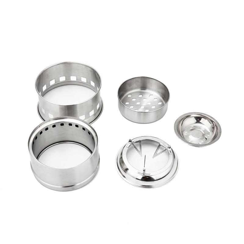 Camping Lichtgewicht Kachel Opvouwbare Winddicht Houtkachel Voor Picknick Outdoor Draagbare Bbq Rvs Camping Kachel