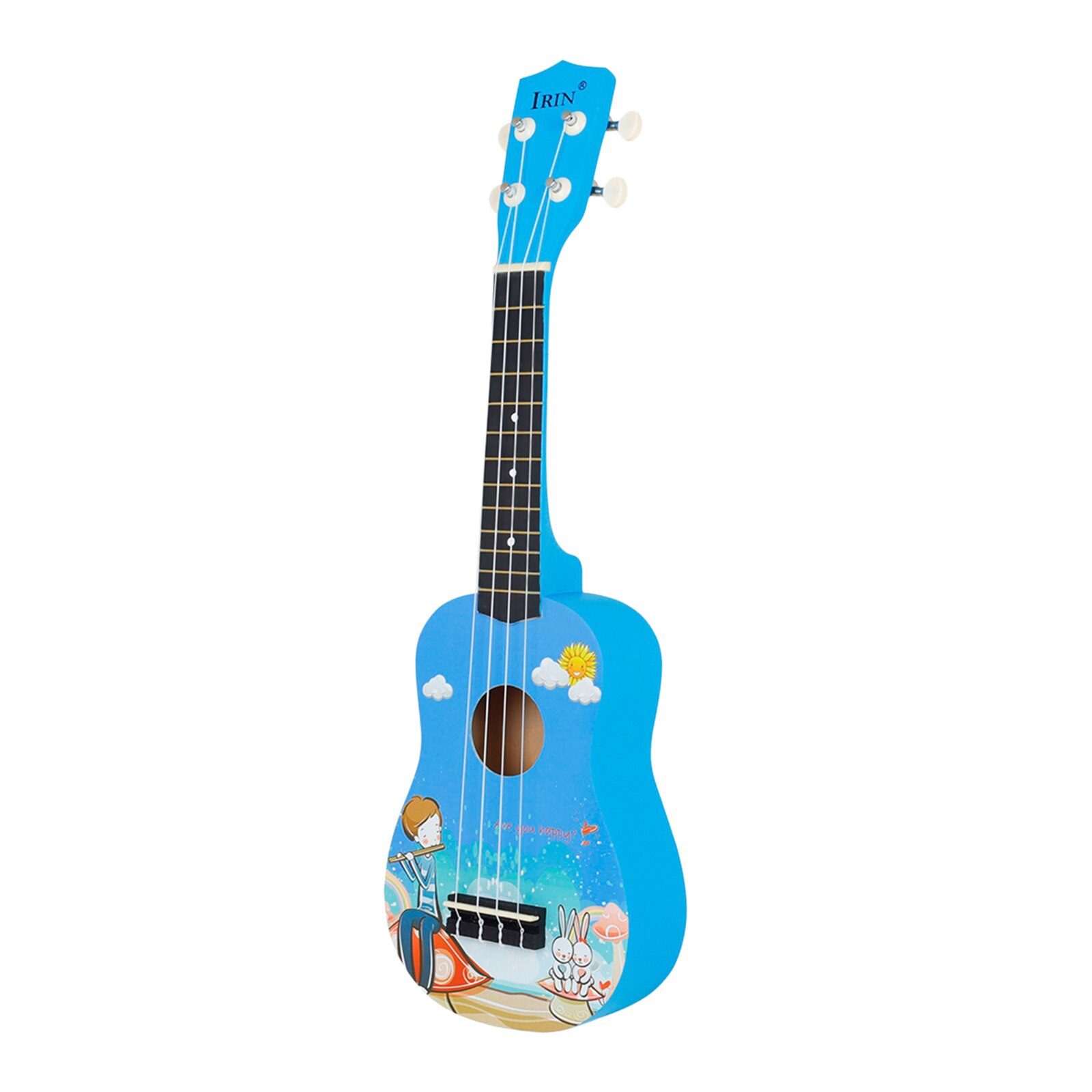 Wood 21" Travel Ukulele Soprano Fingerboard Body Guitar Instruments