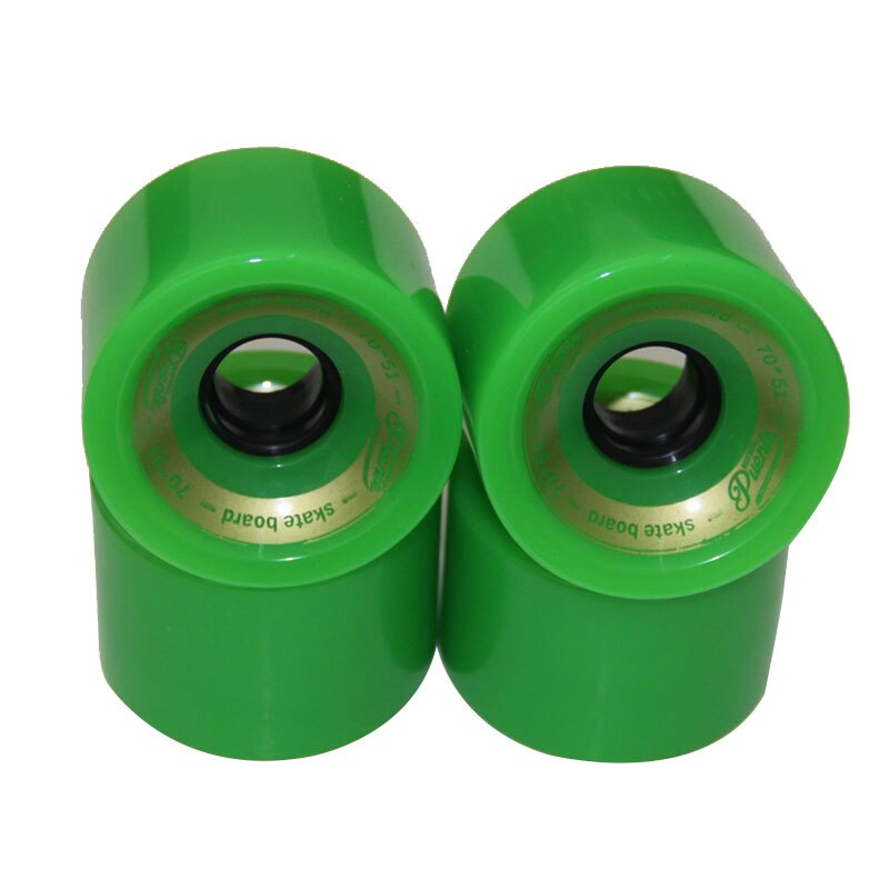 1/4 pcs Skateboard Wheels Bearings Elastic PU Wearable Flexible Durable 70x51 Skateboard Wheel Supplies: 4pcs Green