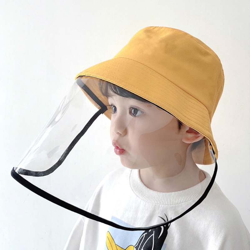 Multifunctionele Beschermende Cap Beschermende Cap Oogbescherming Anti-Fog Winddicht Cap Anti-Speeksel Masker Cap: Child yellow