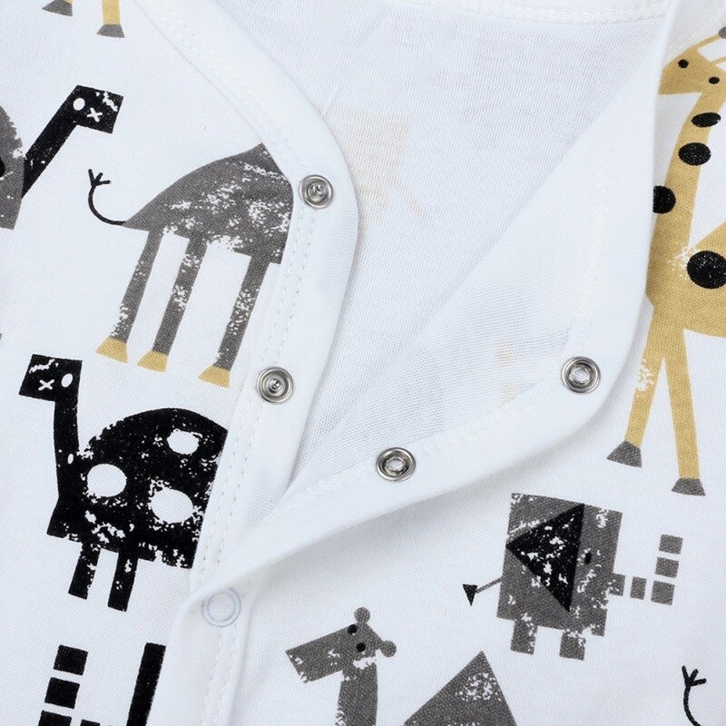 Cartoon Animal Print Newborn Baby Clothes Boys Girls Romper Long Sleeve Cotton Romper Kids Jumpsuit Playsuit Outfits