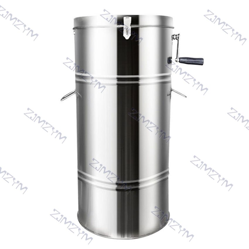 20KG Honey Extractor Two Frames Stainless Steel Large Capacity Honey Extractor Manual Processing Centrifuge Beekeeping Equipment: No Plastic Outlet