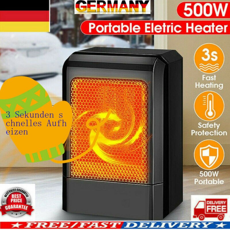 500W Mini Tragbare Keramik Heizung Elektrische Kühler Heißer Fan Hause Winter Wärmer für Innen Heizung Camping Einstellbare Thermostat