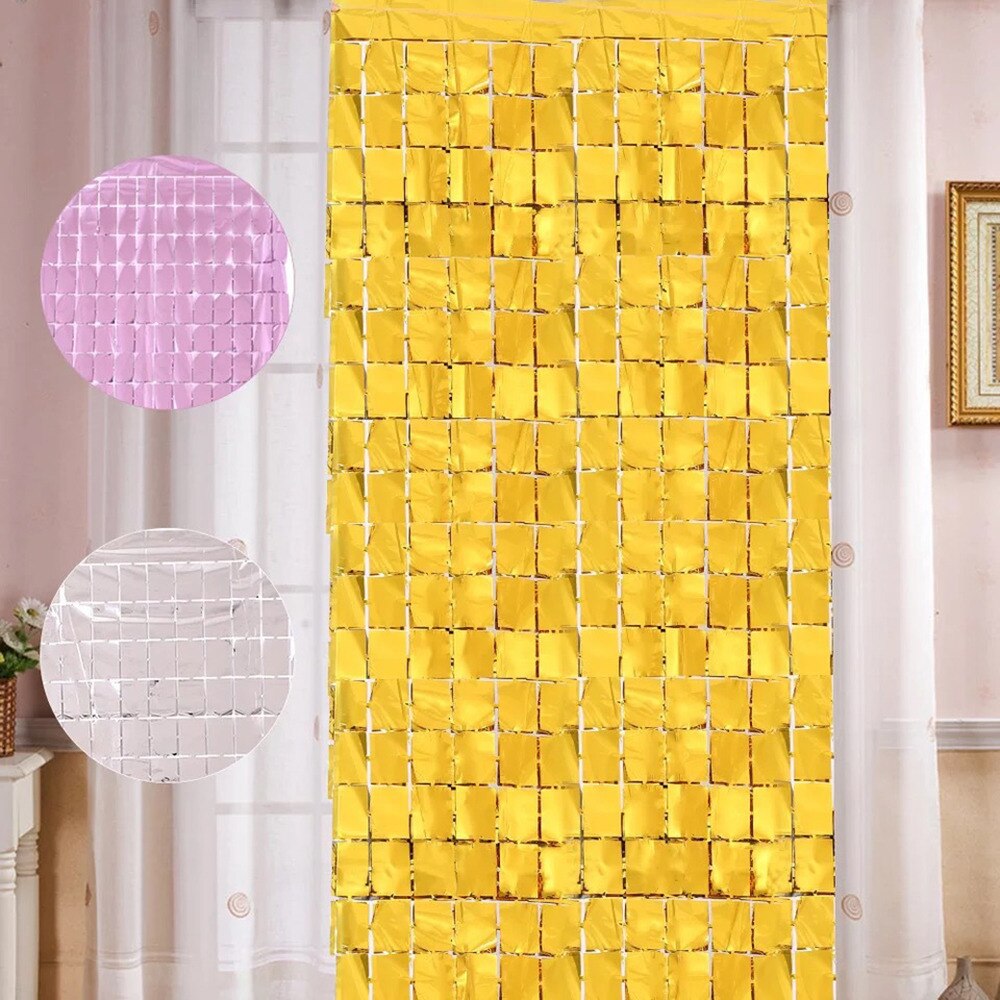 1 x 2m fest bakgrunn gardin paljett bakteppe til bryllup dekor baby dusj måke paljett vegg glitter bursdag folie gardin