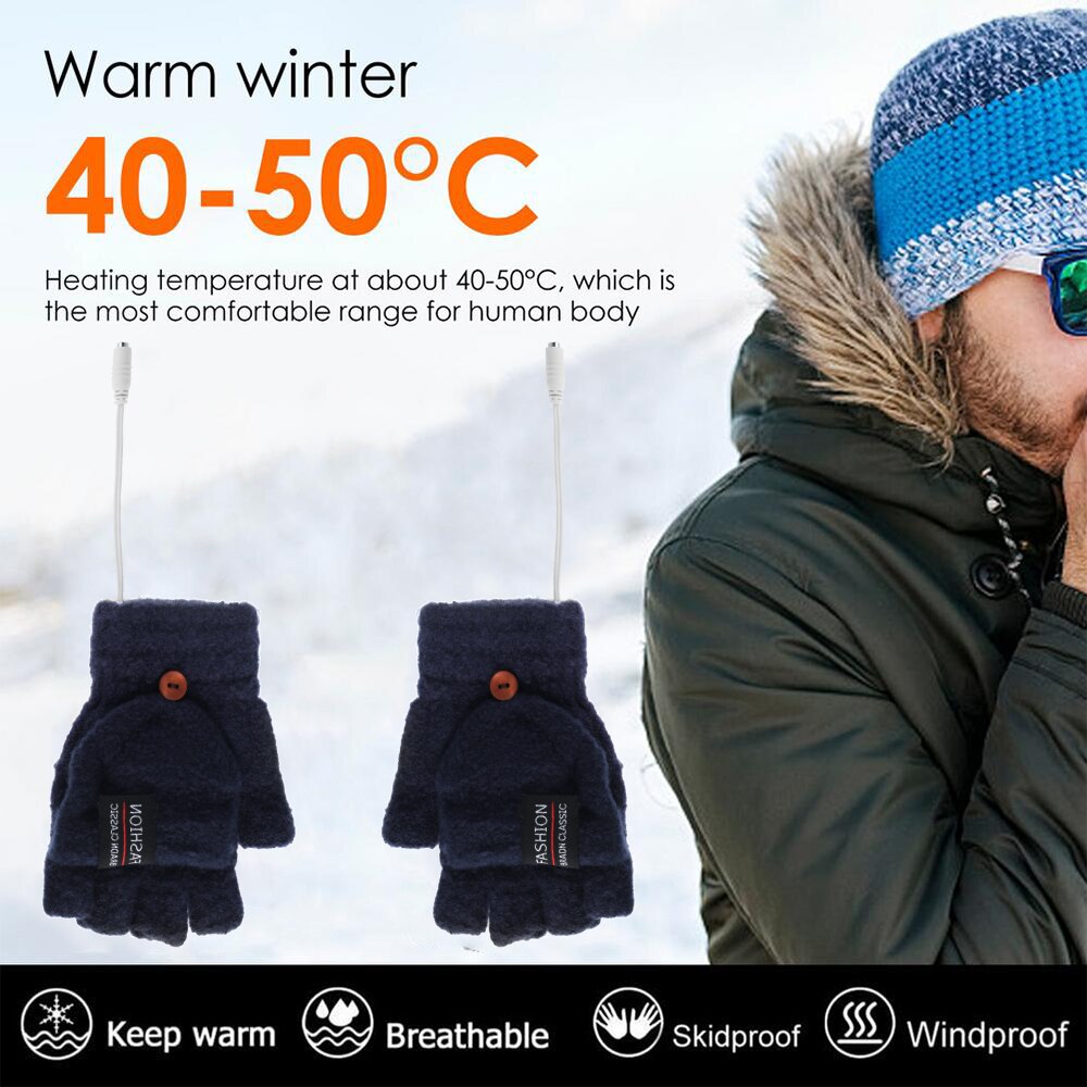 Winter Elektrische Verwarmde Handschoenen Winddicht Fietsen Motorcycle Racing Outdoor Handschoenen Usb Aangedreven Warm Verwarmde Handschoenen Voor Mannen Vrouwen