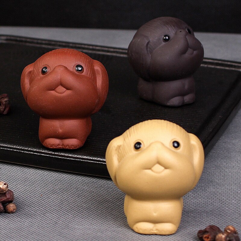 Ceramic tea pets cute puppy decorations Figurines tea ceremony tea play micro landscape matching