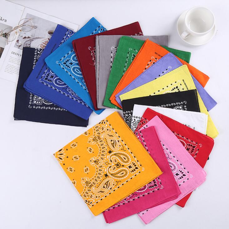 Bohemia Print Bandana Hair Bands for Girls Women Headband Scarf Face Mask Cross TurbanBandanas Headwear 55cmX55cm Hair Headwrap