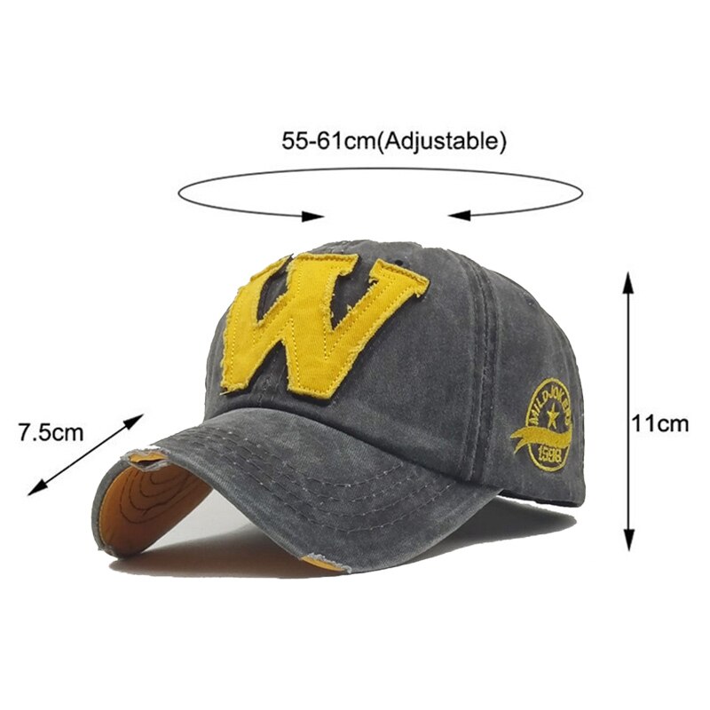 Letter W Men's Baseball Caps Women's Cap Black Snapback Summer Baseball Caps Male Fisherman Hat for Men Trucker Bone MZ001