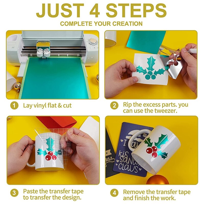 Adhesive Craft Vinyl Decal 10 Sheets 12Inchx12inch For Cricut For Cup Decor,Party Decoration, Wedding Valentine Sticker