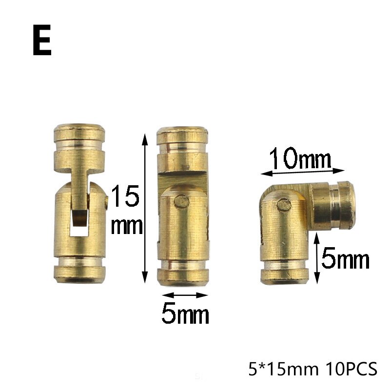 10PCS Copper Brass Furniture Hinges Cylindrical Hidden Cabinet Concealed Invisible Door Hinges For Hardware Box: E
