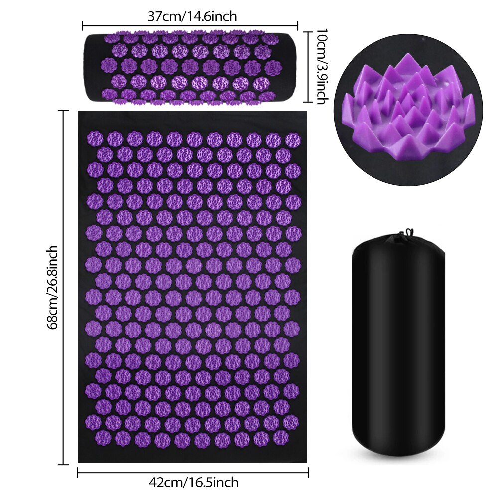 Pranamat Eco Lotus Spike Mat Acupunctuur Massage Kussen Kuznetsov's Applicator voor Nek Voet Terug Yoga Acupressuur Massage Mat: Licht Geel