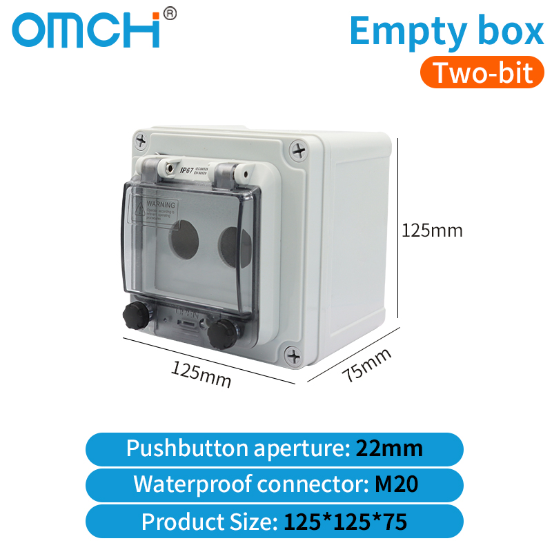 Emergency Stop Control Box Outdoor Button Switch Box With Protective Cover Waterproof Urgent Stop Button Control Box IP67: Dark Grey