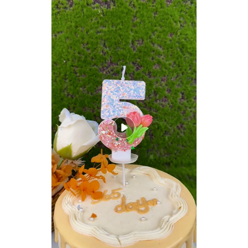 Pink Glitter Tulip Flower Candles for Birthday Party Anniversary Cake Decoration Atmosphere Decoration Photography Props