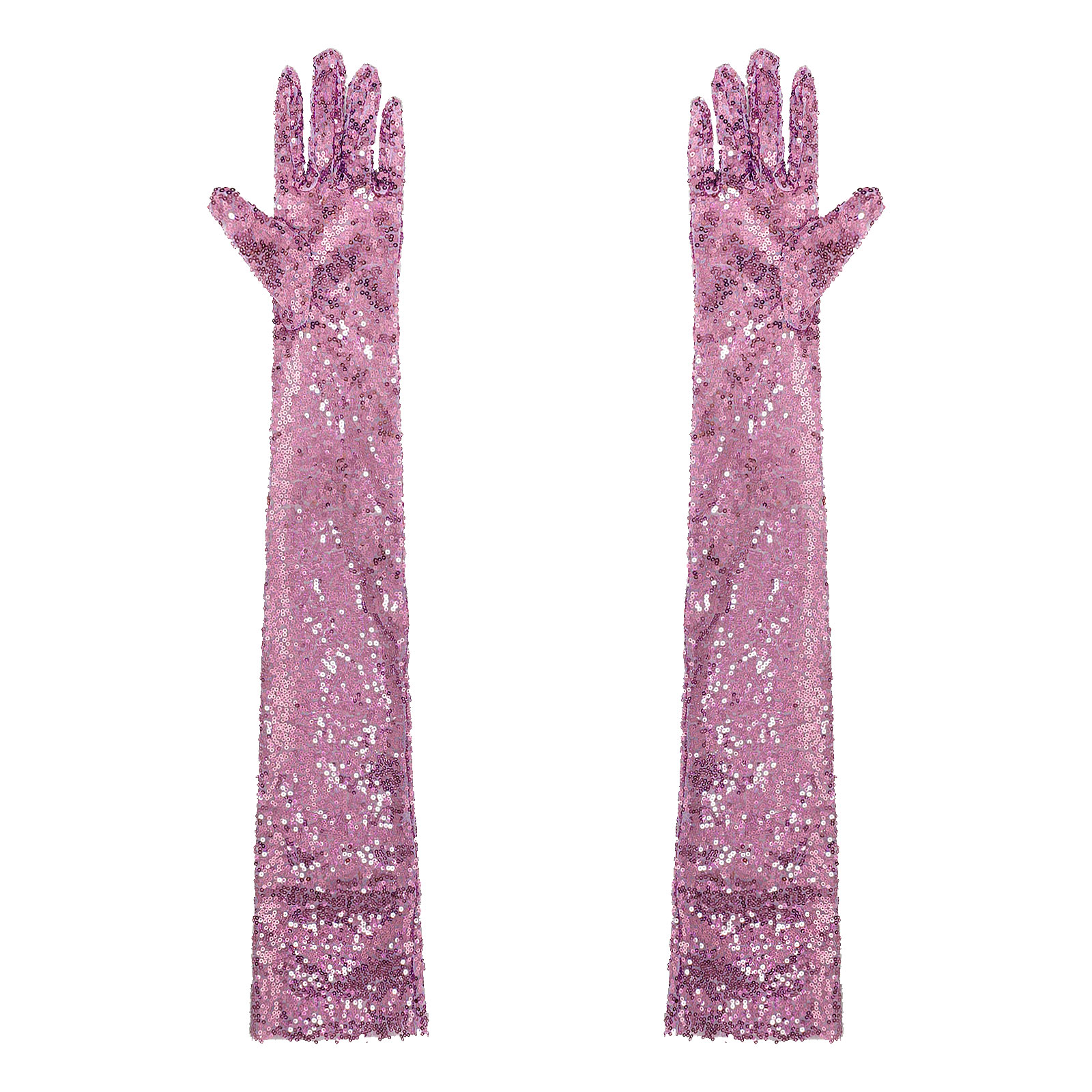 Damen 1920er Jahre lange Handschuhe Oper Finger Ellenbogen Länge lange Handschuhe glänzende Pailletten Mesh lange Handschuhe Rave Fäustlinge Ellenbogen Länge Vintage: Himmel Blau