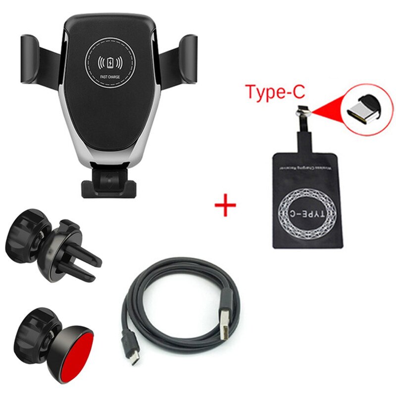 Drahtlose Auto Ladegerät Schwerkraft 10w Schnelle Wirless Ladegerät für Samsung S10 S9 S8 Plus A70 A50 Iphone 11 8 Plus Draadloze Auto Oplader: mit art c receiver