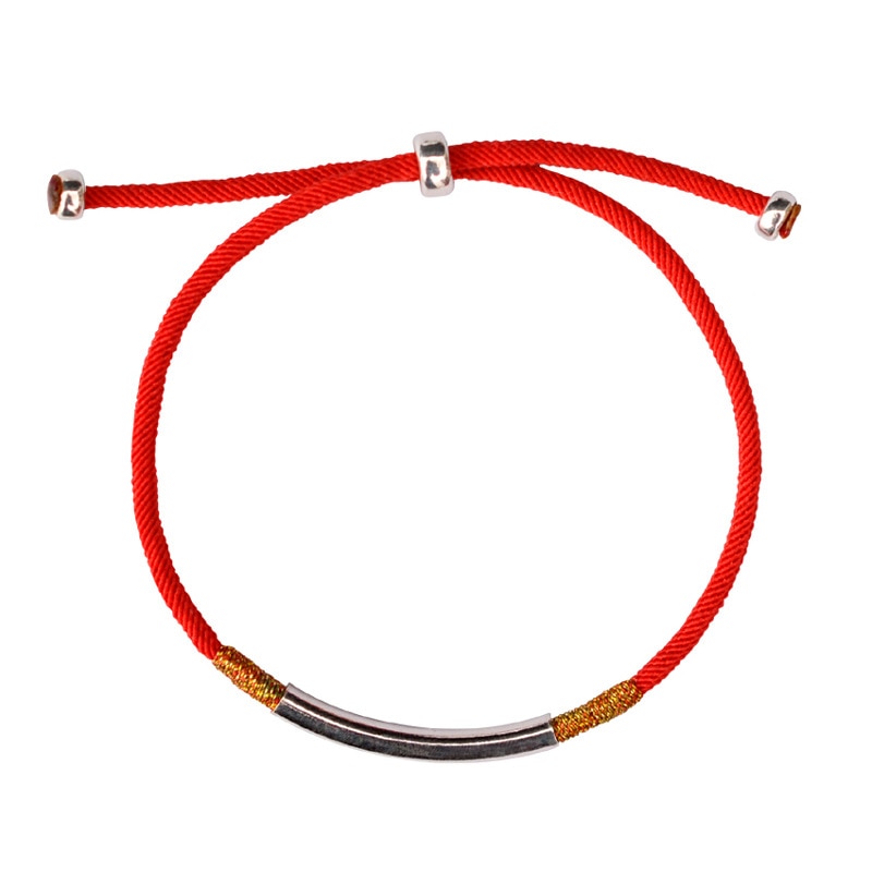 LKO S925 Sterling Silver Lucky Red Rope Fashionable Simple Hand Rope Bracelet For Man&amp;Women Best For Girl