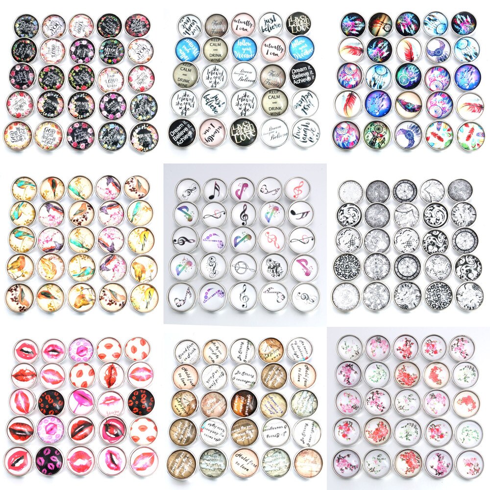 10 teile/los Austauschbaren schnappen Schmuck gemischt SchöNe Buchstaben Glas 18mm Druckknopf Schmuck Für schnappt Armbinde Armreifen