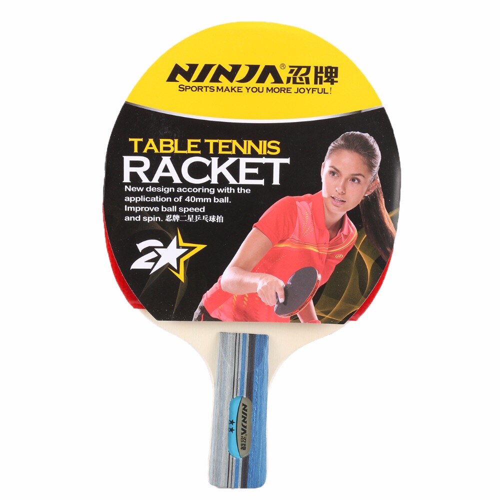 Carbon Fiber Table Tennis Racket Blade With Double Face Pimples-in Ping Pong Racket long handle with 2 balls 2002