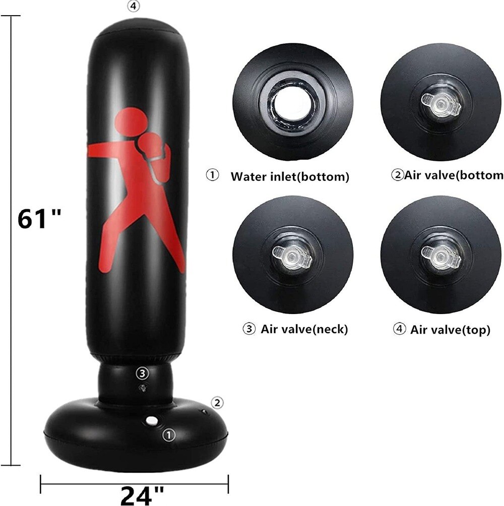Punching Bag Kids Freestanding Boxing Bag Inflatable Kids Boxing Set Bounce Back for Practicing Karate MMA Fitness