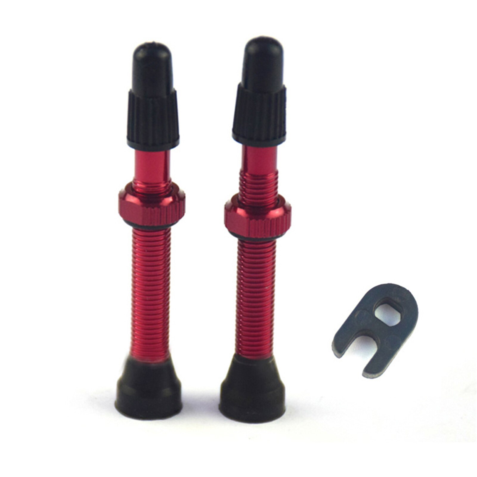 Tubeless Stem Valve Cap Aluminum Alloy 34/46/64mm Bike Accessories 1PC Tubeless Sealant 1Pair For Road MTB Presta Valve: Red  A2