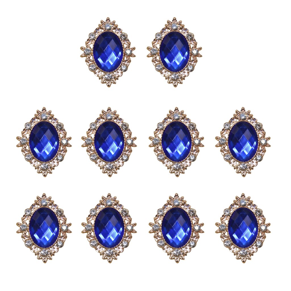 10 Pcs 25 Mm Strass Cabochons Plaksteen Crystal Knoppen Versieringen Bruiloft Sieraden Telefoon Decor Diy Kledingstuk Naaien Acce: Royalblue