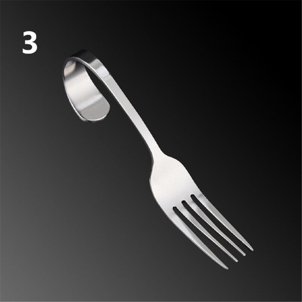 1pc rostfria bestick böjda handtag sked middagsgaffel porslin kökstillbehör: 3