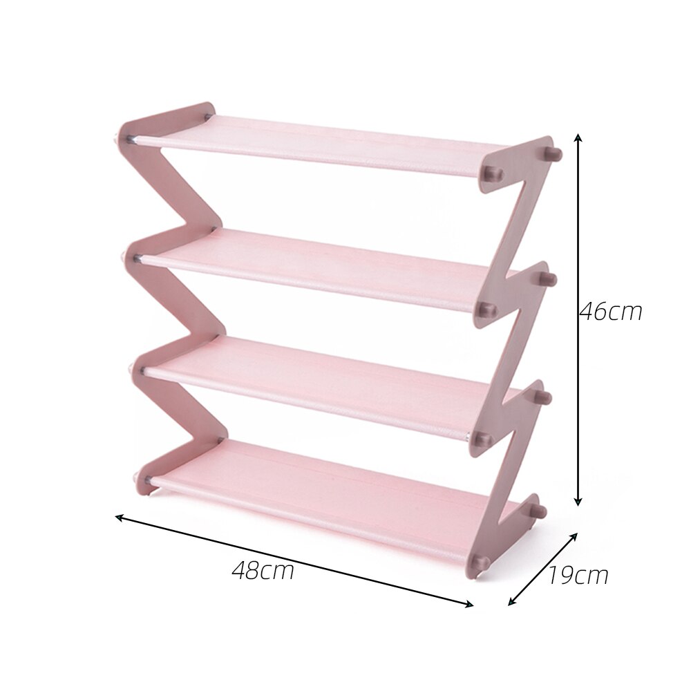 Simple Hallway Space Saving Shoe Rack 1pc Door Shoe Organizer Multi Layer Wall Cabinet Home Shoe Hanger: B pink