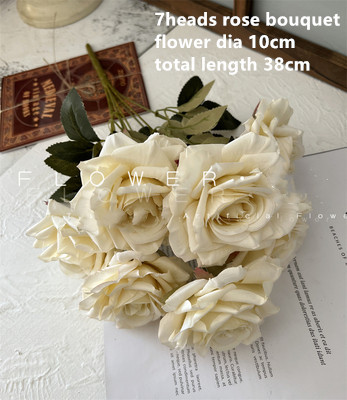 Decoración de boda, rosa polvoriento, rubor, café ligero desnudo, arroz, rosa artificial blanca, fila de flores, guía de camino, flor,: Negro
