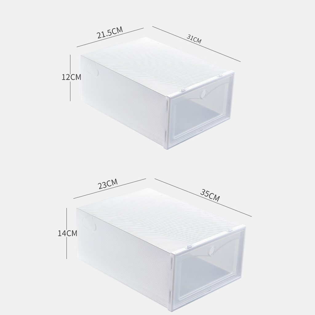 1PC Home Shoes Box Foldable Clear Shoes Storage Box Plastic Stackable Shoe Organizer Stackable Stacking Space Saving Master#J8