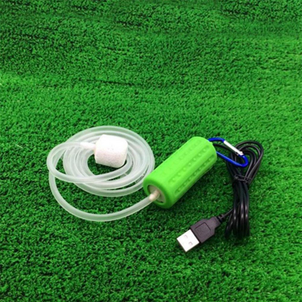 Aquarium Aquarium Zuurstof Luchtpomp Draagbare Mini Usb Rechargerable Luchtpomp Mute Energiebesparende Vis Voeden Benodigdheden Accessoires: green