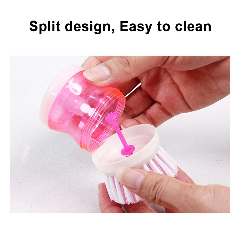 Silikon Quaddel Küche Reinigung pinsel Reiniger Handheld Drücken Sie Typ Automatische Flüssige Zugabe Geschirr Gericht Pinsel Topf Artefakt