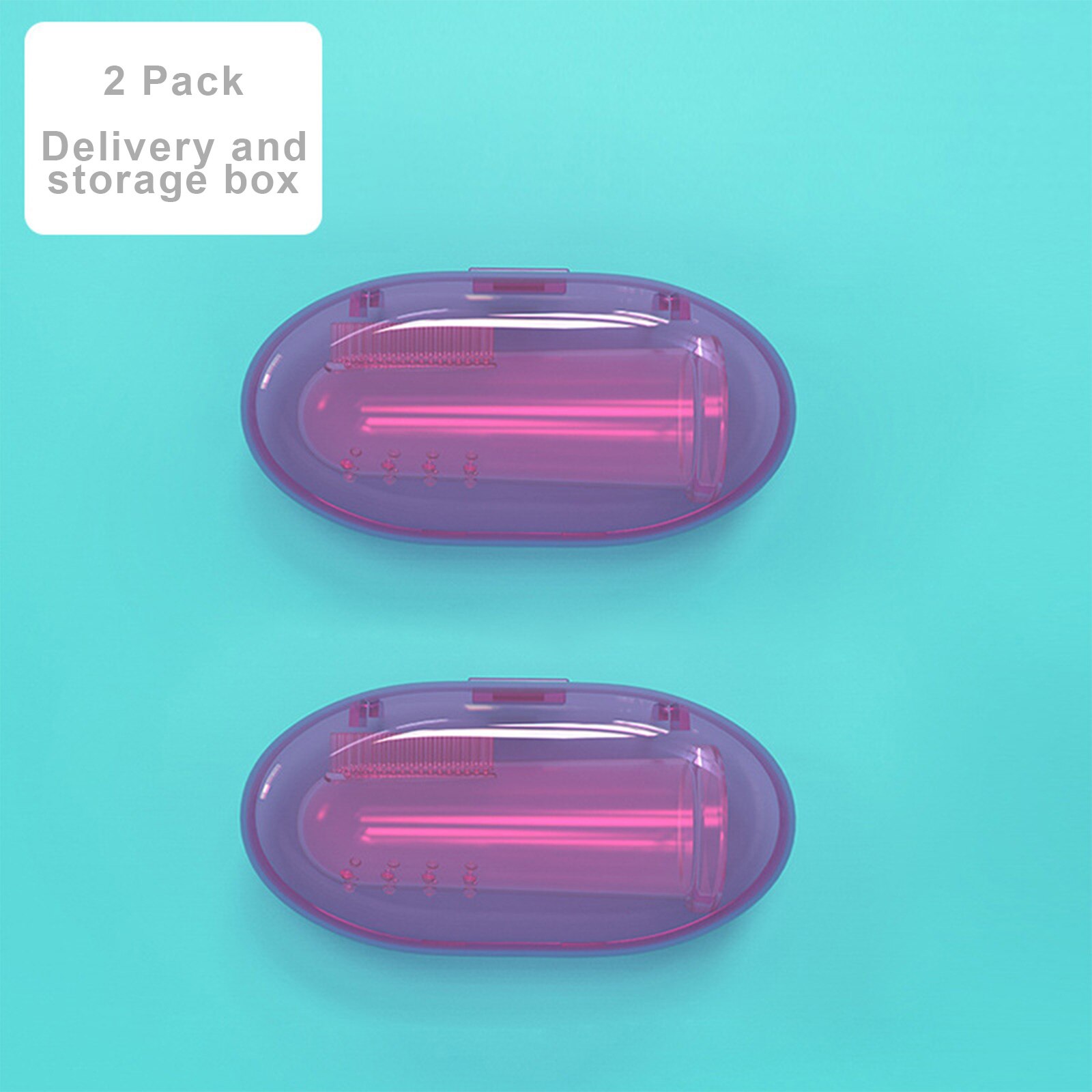Baby Toothbrush Portable Multifunctional Silicone Toothbrush with Storage Box for Baby Girls and Boys: Purple 2pc