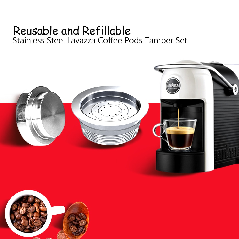 Cápsula de café Lavazza A Modo Mio Jolie de acero inoxidable, filtro de café reutilizable, taza recargable, gotero de café