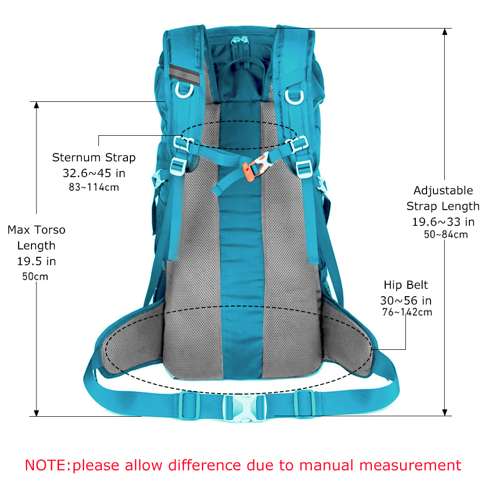 WESTTUNE 50L Wanderrucksack mit Regenschutz, multifunktionale Bergsteigertasche, Outdoor-Rucksack für Reisen, Trekking, Camping