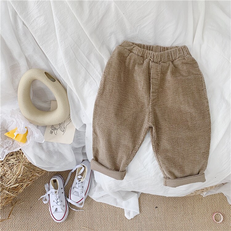 Children's Pants Boys and Girls Wear Baby Autumn Small Children's Casual Sports Pants: Khaki / 2T